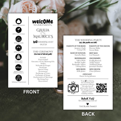 Fun Wedding Program Template