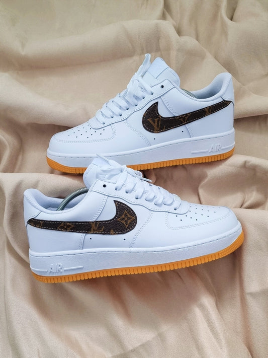 Nike air force 1 x grey on black LV - BC.Customz