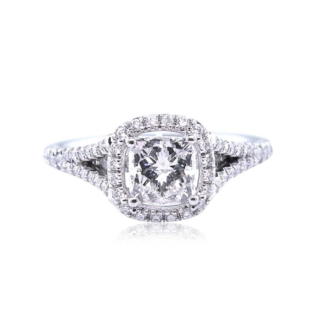 radiant cut diamond ring with halo