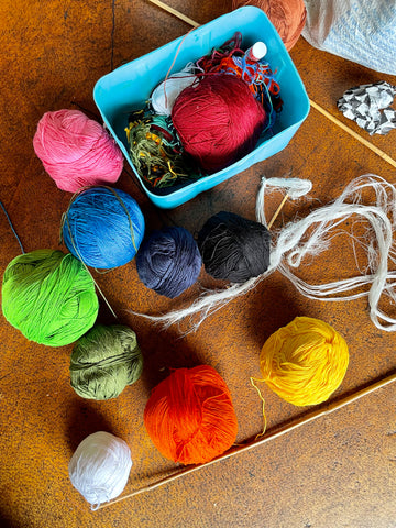 Colorful yarns for weaving