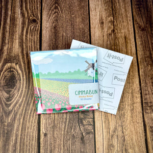 Tulip Field and Windmill Cute Spring Sticky Notes Stationery - Cimmabun