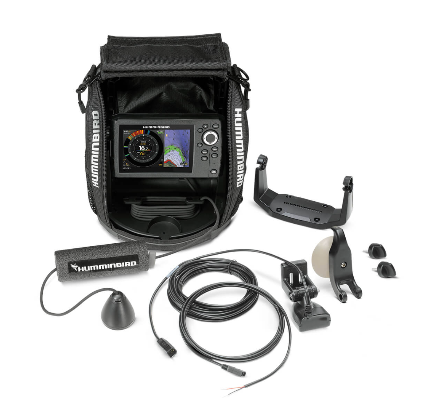 Humminbird Portable Ice Kit w/ Dual Beam Ice Transducer for HELIX