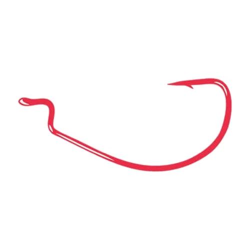 Gamakatsu Extra Wide Gap Offset Shank Worm Hooks, Size 3, 6 Pack, Red 