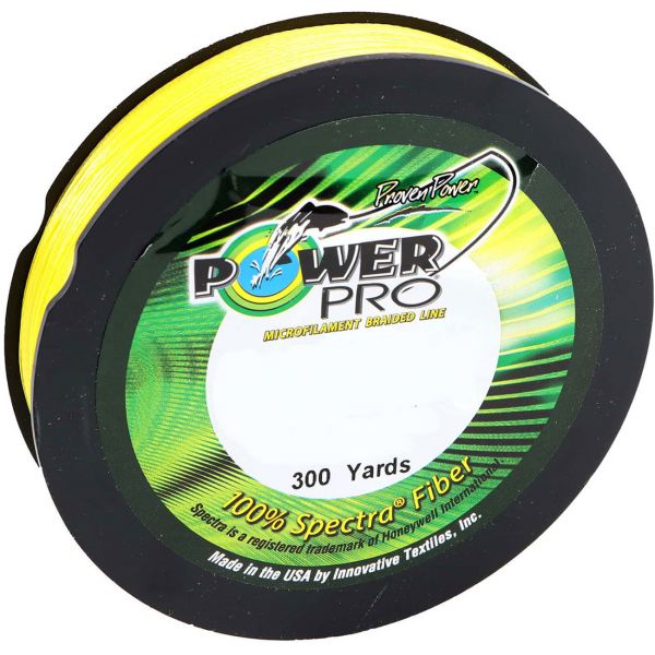 Power Pro 33400500500Y Maxcuatro Braided Fishing Line, 50 lb/500 yd, Hi-Vis Yellow