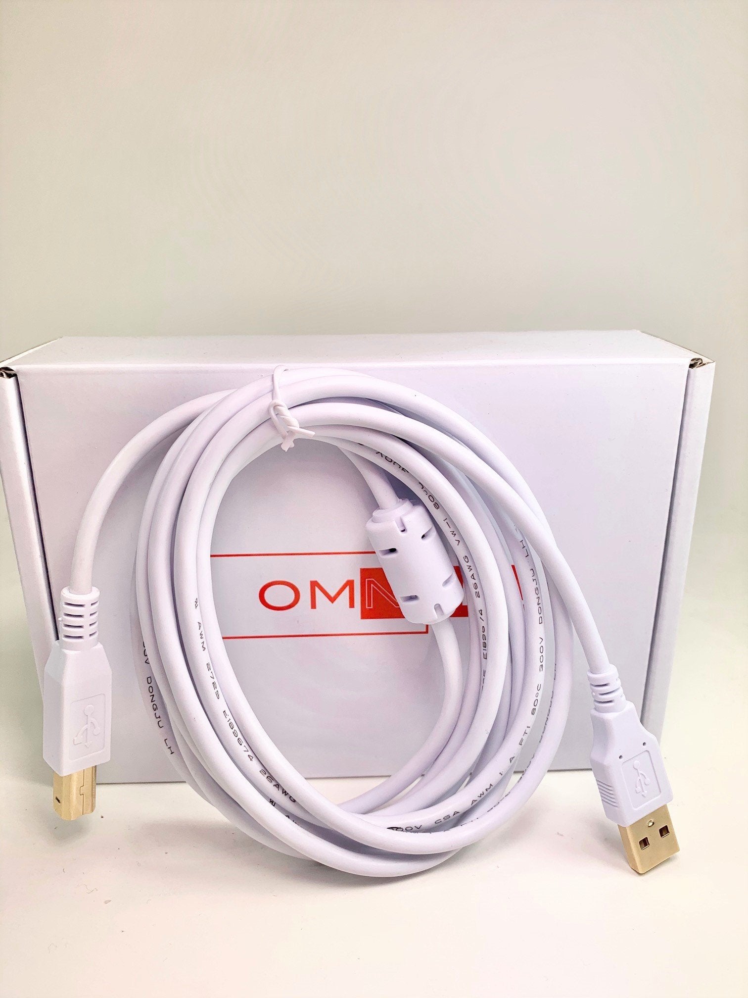 OMNIHIL White 8ft High Speed USB 2.0 Cable Compatible with Numark C3USB DJ Mixer