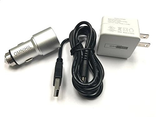 OMNIHIL Wall and Car Charger w/ (15FT) USB Cable for JIUHUFH Bluetooth Stereo Sweatproof Headsets