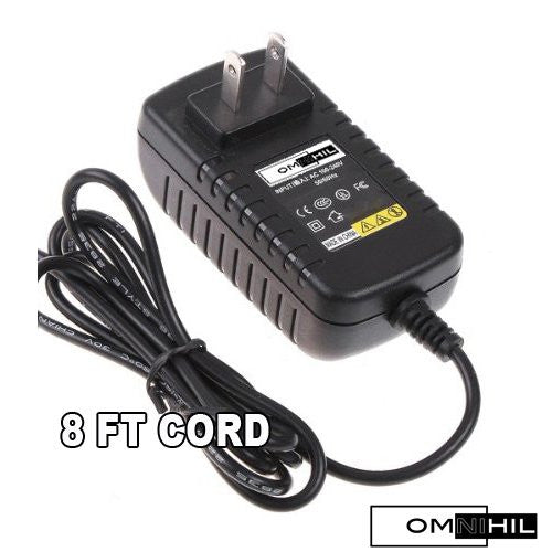 OMNIHIL 8 FT AC/DC Adapter for Canon iVIS HF10, iVIS HF11, iVIS HF20,