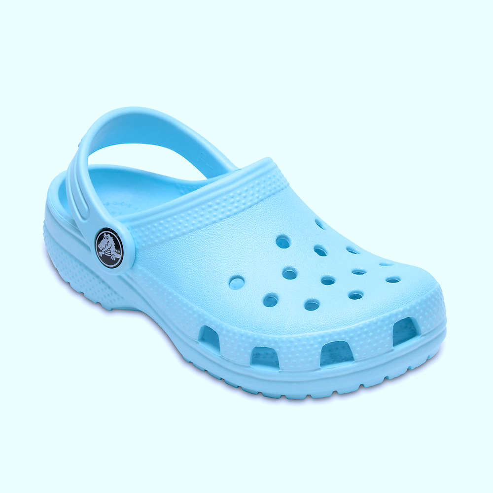 teal colored crocs