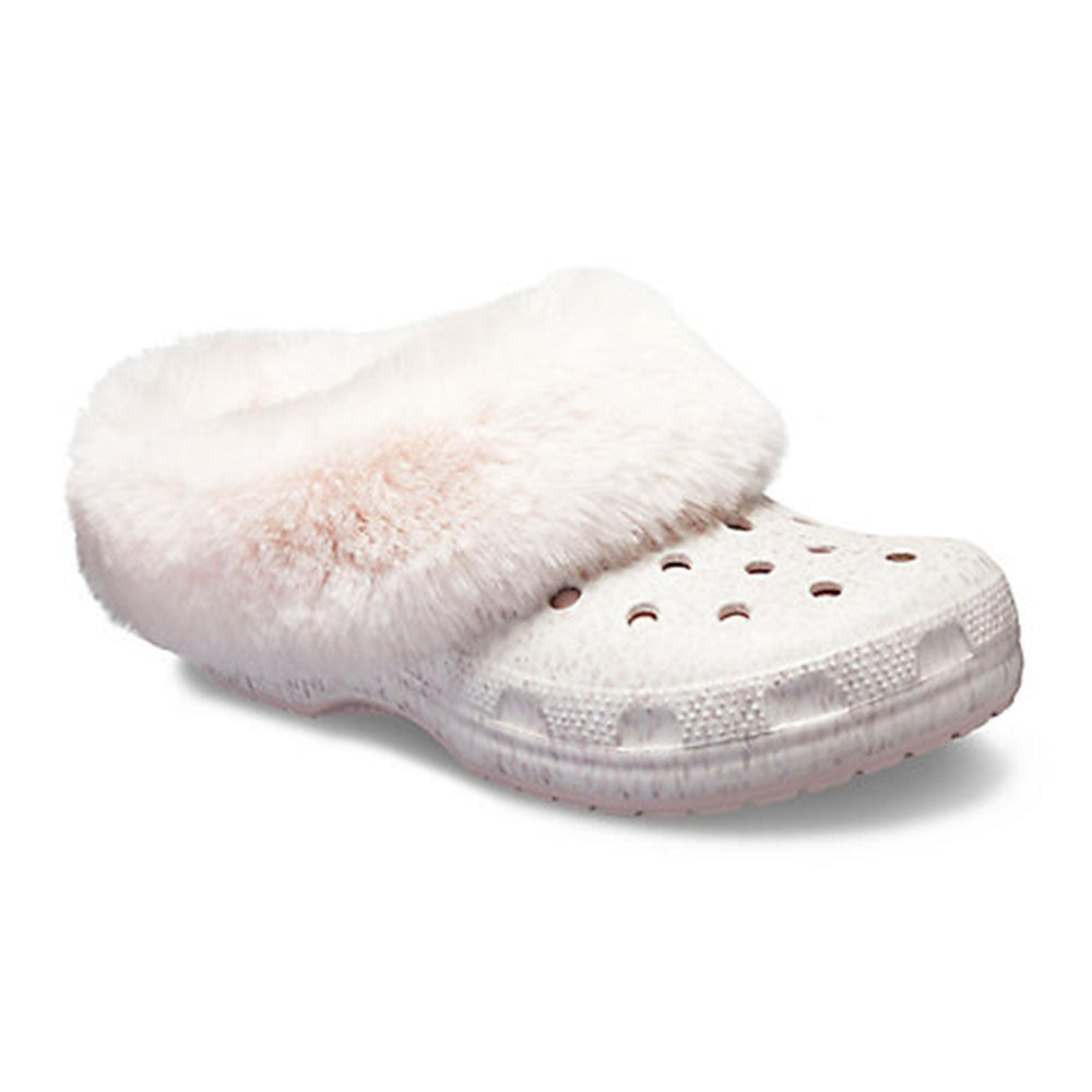 crocs white with fur