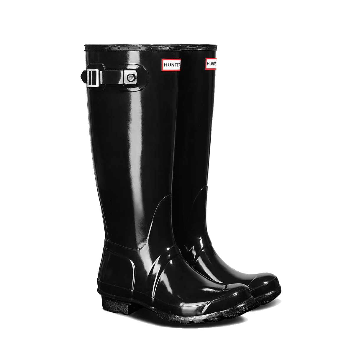 hunter original tall rain boots black matte