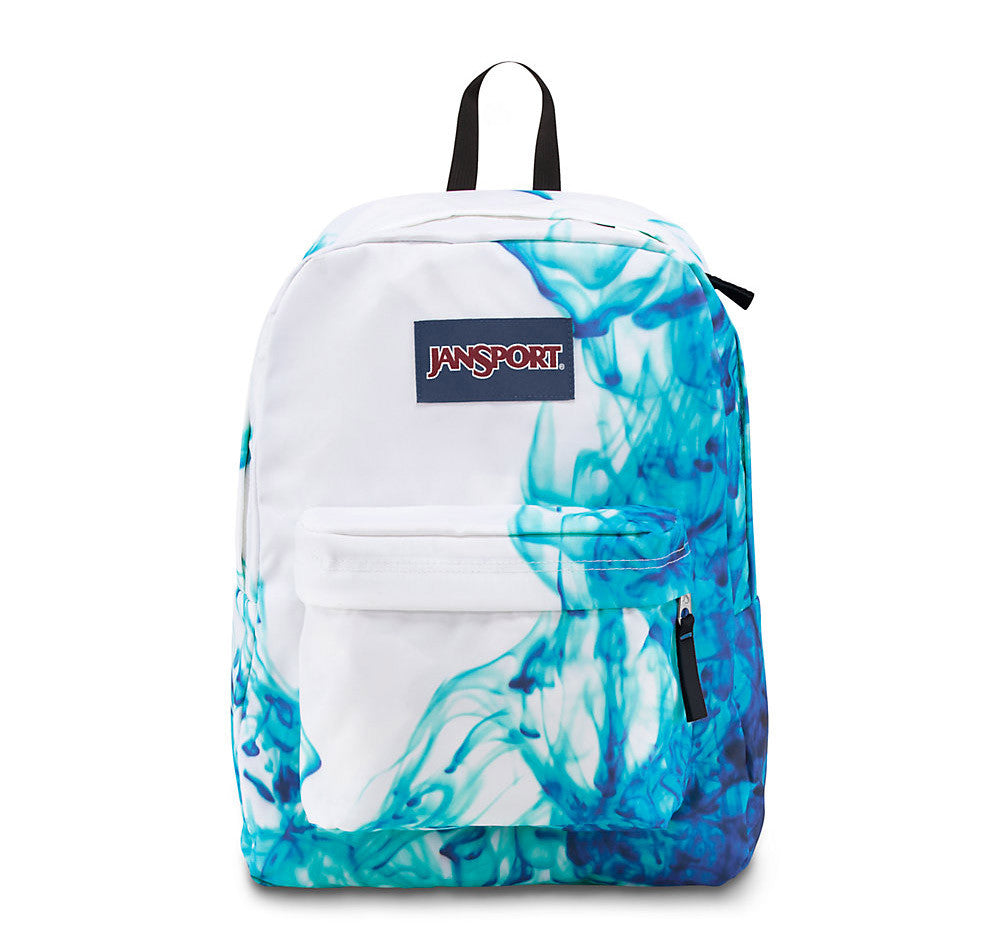 jansport white and blue backpack