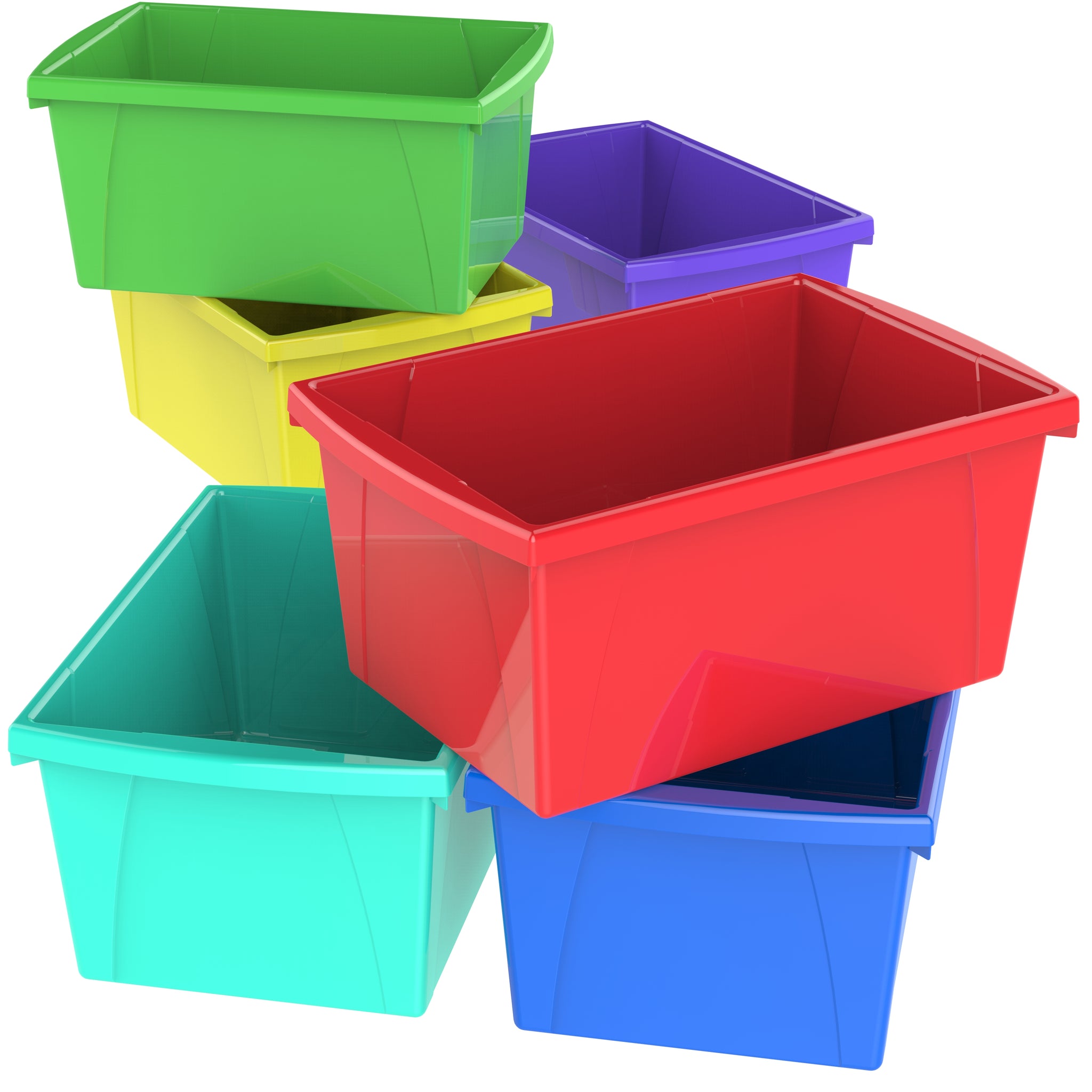 colorful plastic storage bins