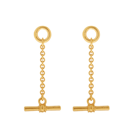 Gold drop chain earrings