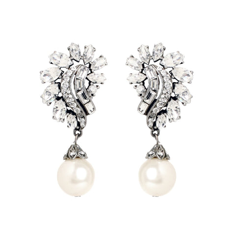 Sabrina pearl and crystal earrings