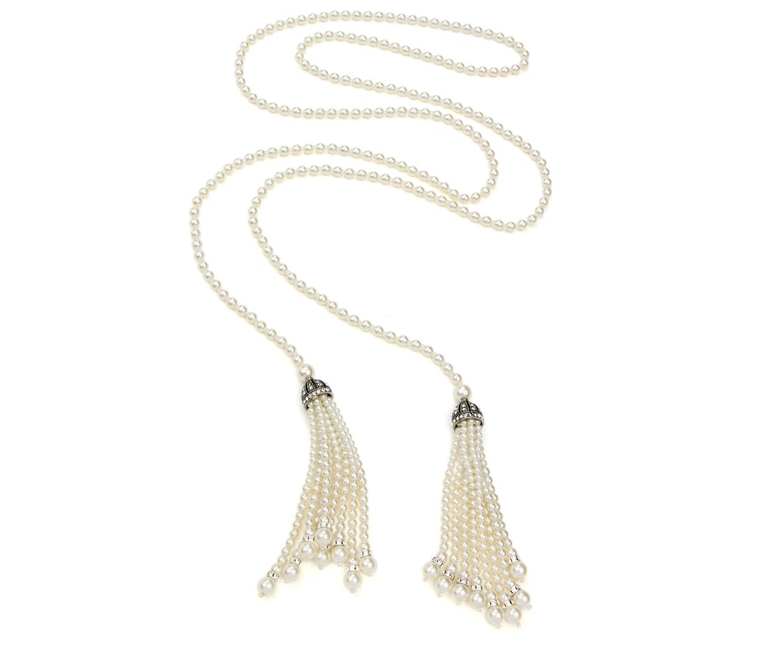 product image of long pearl necklace