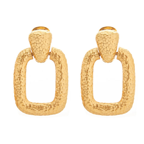 hammered gold knocker earrings