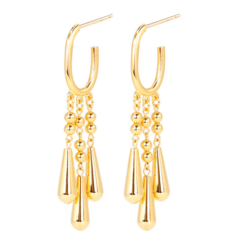 Dangling gold ball Fulton Earrings