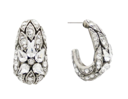 silver crystal earrings
