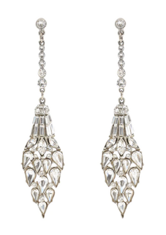 drop-down silver crystal earrings