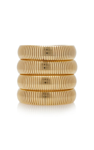 Set of 4 gold-plated cobra bracelets by Ben-Amun for Moda Operandi