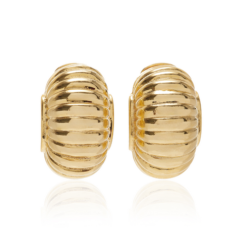 24K gold-plated shell earrings from Moda Operandi