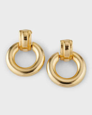 Gold hoop clip-on earrings