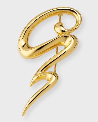 gold scribble pin on Neiman Marcus
