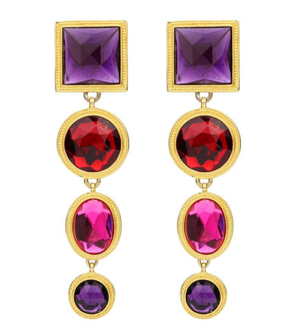 Ben-Amun pink and purple stone earrings form the Candy collection