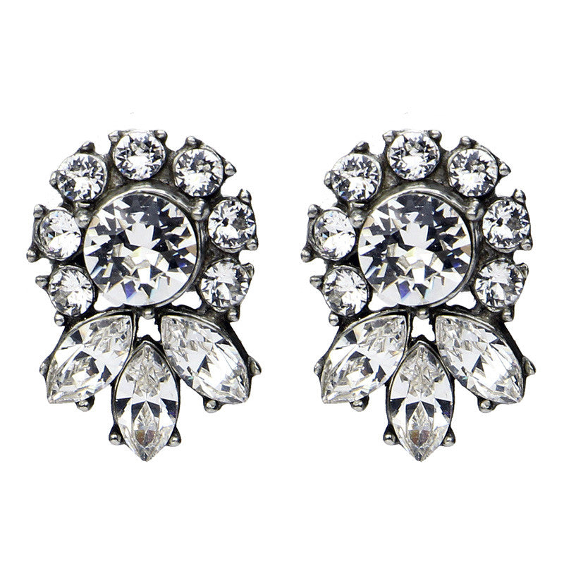 Crystal Marquise Round Post Earrings | Ben-Amun