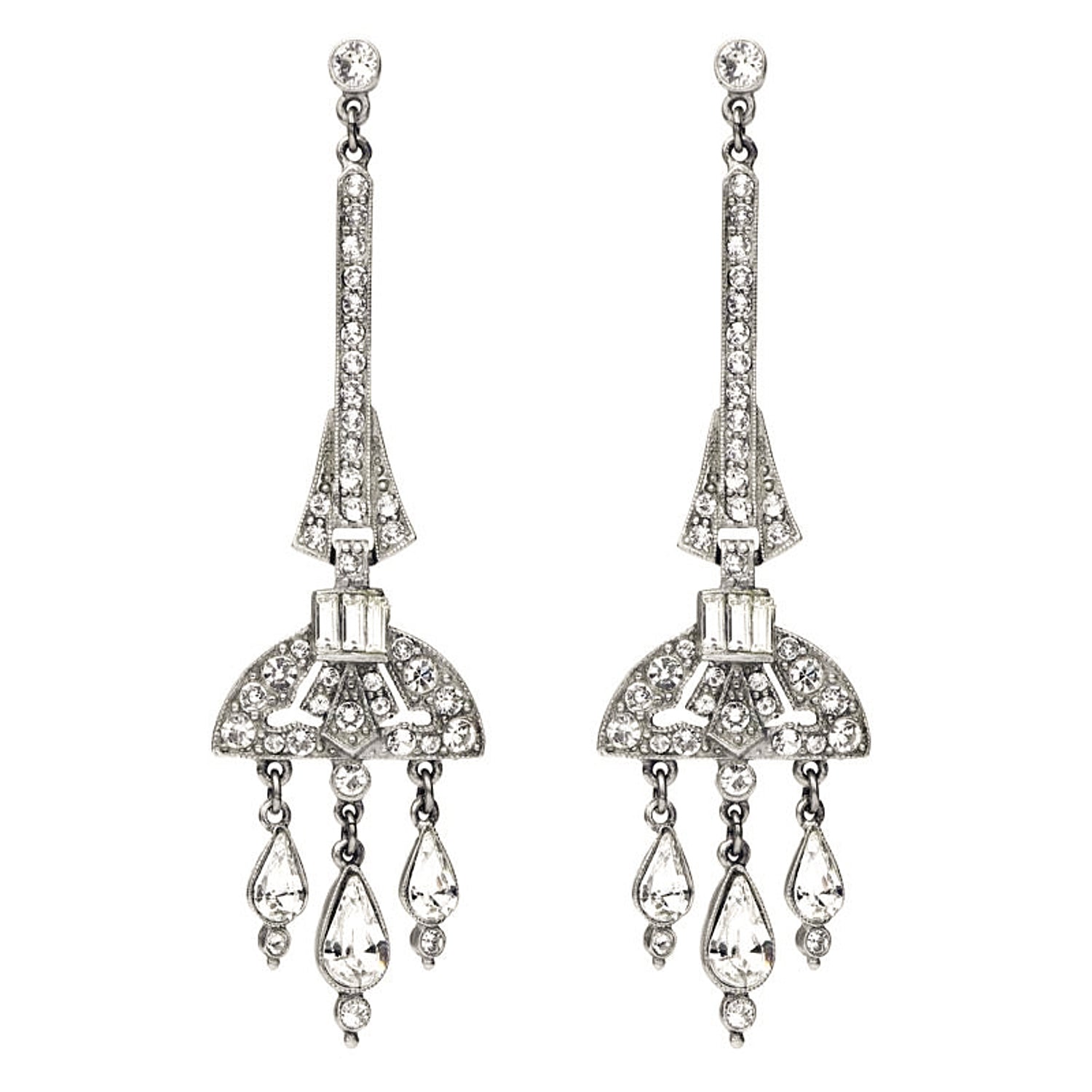 Modern Deco Chandelier Drop Post Earrings | Ben-Amun