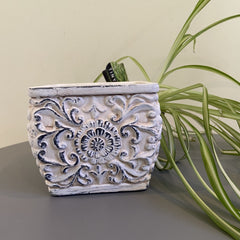 Floral White Planter, buy now at Vivre, Nelson, NZ