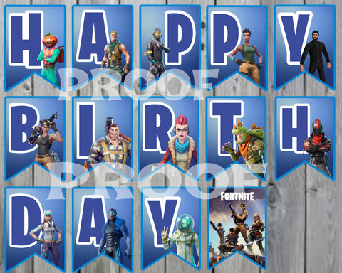 Fortnite birthday banner free printable