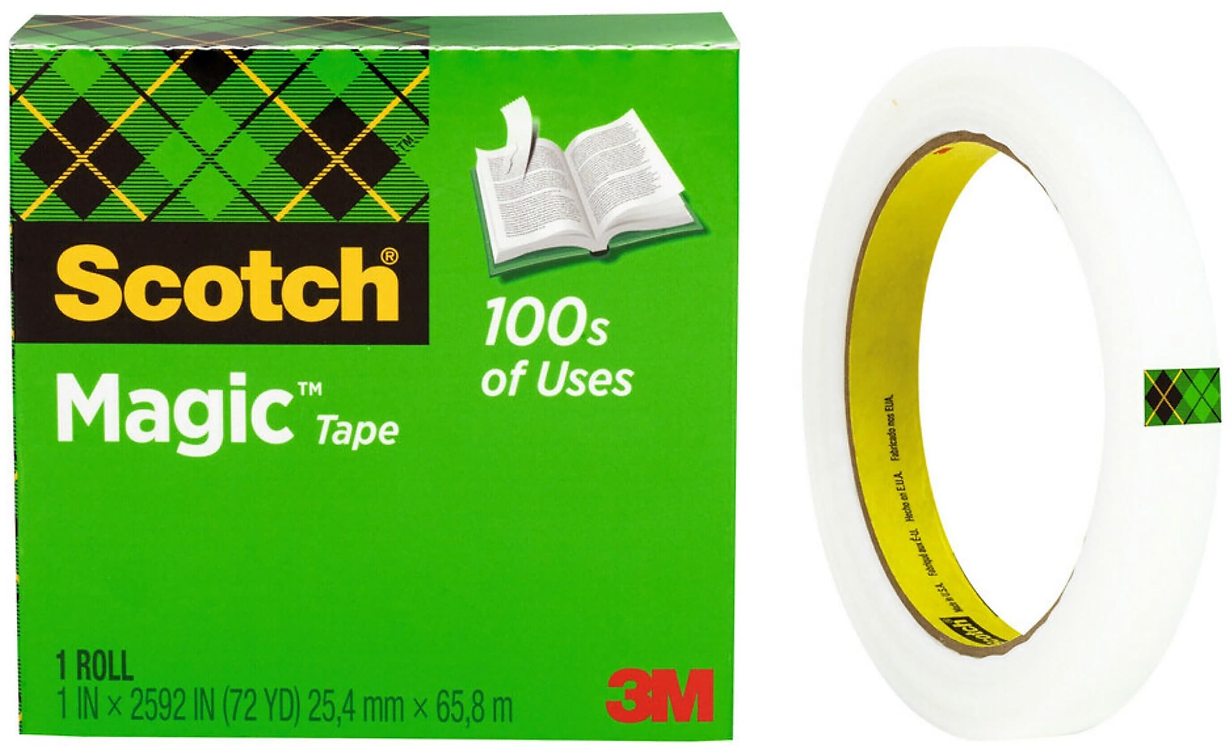 Scotch Magic Invisible Clear Tape Refill, 0.75" x 72 yds., 3" Core