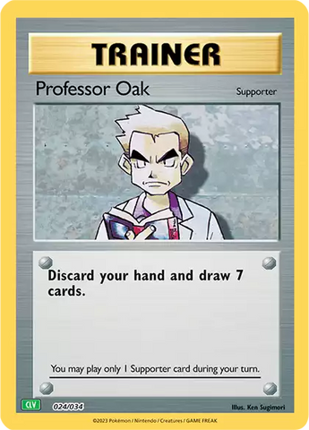 Pokemon Trainer Card Professor Oak Base Set