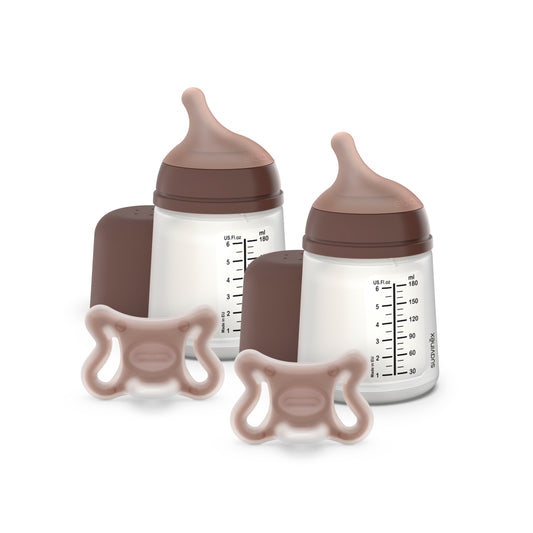  Suavinex Zero Zero Deluxe Newborn Starter Set Small Anti Colic  Baby Bottle + Pacifier, No 1 Spanish Baby Bottle Brand, Minimizes Bottle  Rejection & Nipple Confusion, Adaptable Flow - Fair : Baby