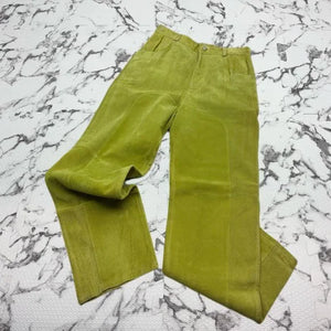 Men’s Davoucci Avocado 100% Genuine Leather Suede Pants NWT - Planet Most Wanted 