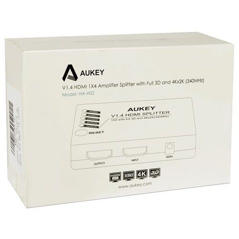 AUKEY-HA-H02-1x4-rozdzielacz-wzmacniacza-HDMI-V1-4-Kod-producenta-HA-H02