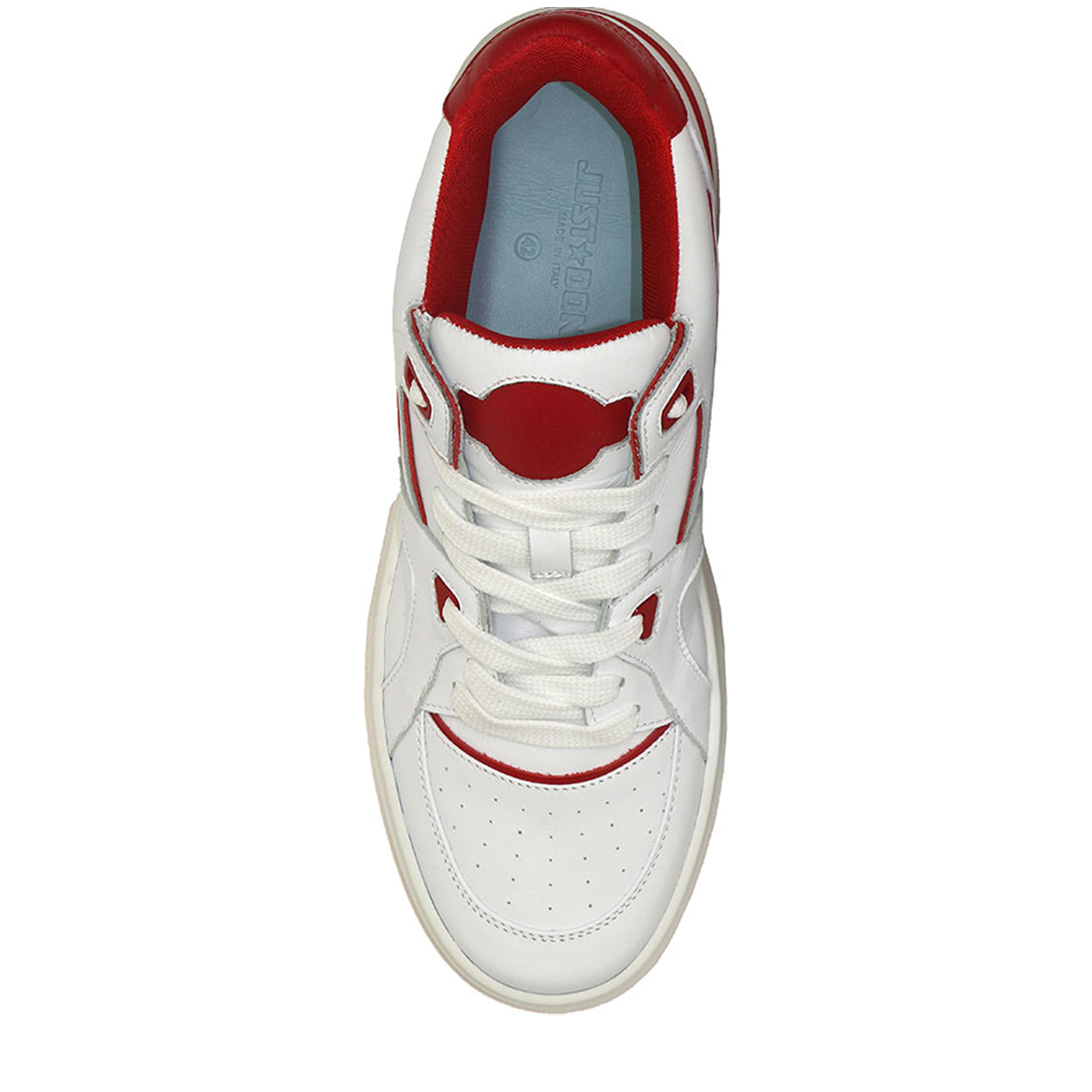 Just Don FW21 Luxury Courtside Low, White/Red