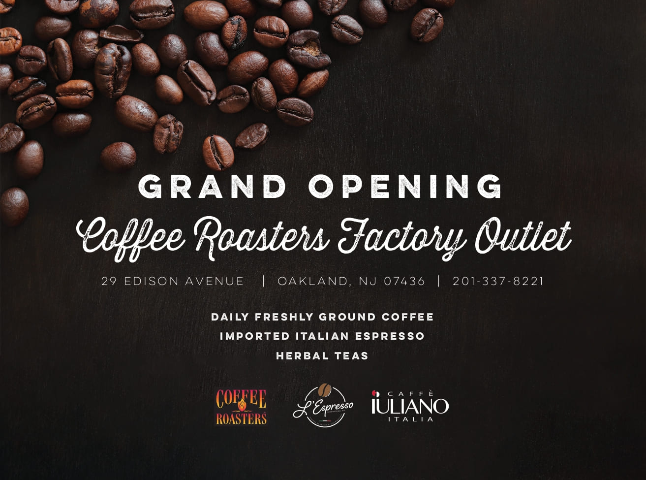 Coffee Roaster Factory Outlet Grand Opening