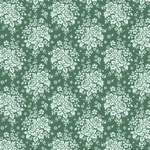 Tilda Audrey Ocean Green Cotton Fabric, Spring Diaries Collection, Tilda Fabric 481087 - Fabric and Ribbon