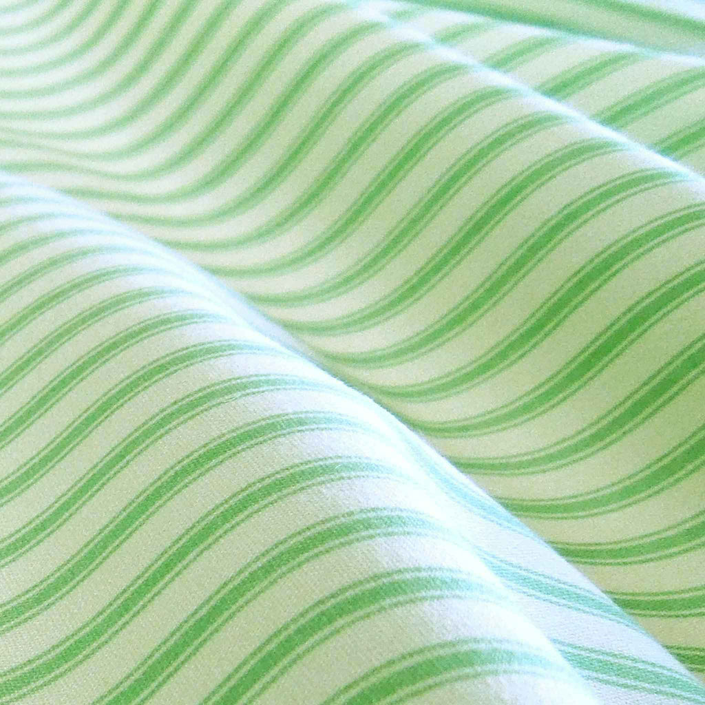 Green Ticking Stripe Cotton Fabric by Rose & Hubble – Fabric and Ribbon