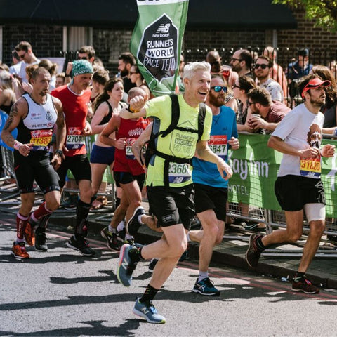 Caffeine Bullet Founder David Hellard Leading a Marathon