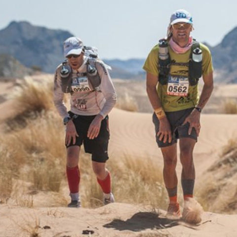 David Hellard Caffeine Bullet Founder struggling with dehydration in the desert