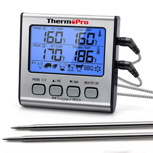 ThermoPro TP17 Digital Backlight LCD Display Dual Probe BBQ Oven Meat Grill Cooking Kitchen Thermometer - HomeTechHarbor