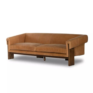 Floating Leather and Beech Sofa - Sterling Place