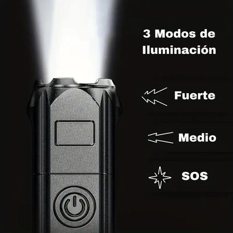 Linterna versátil con tres modos de iluminación en uno