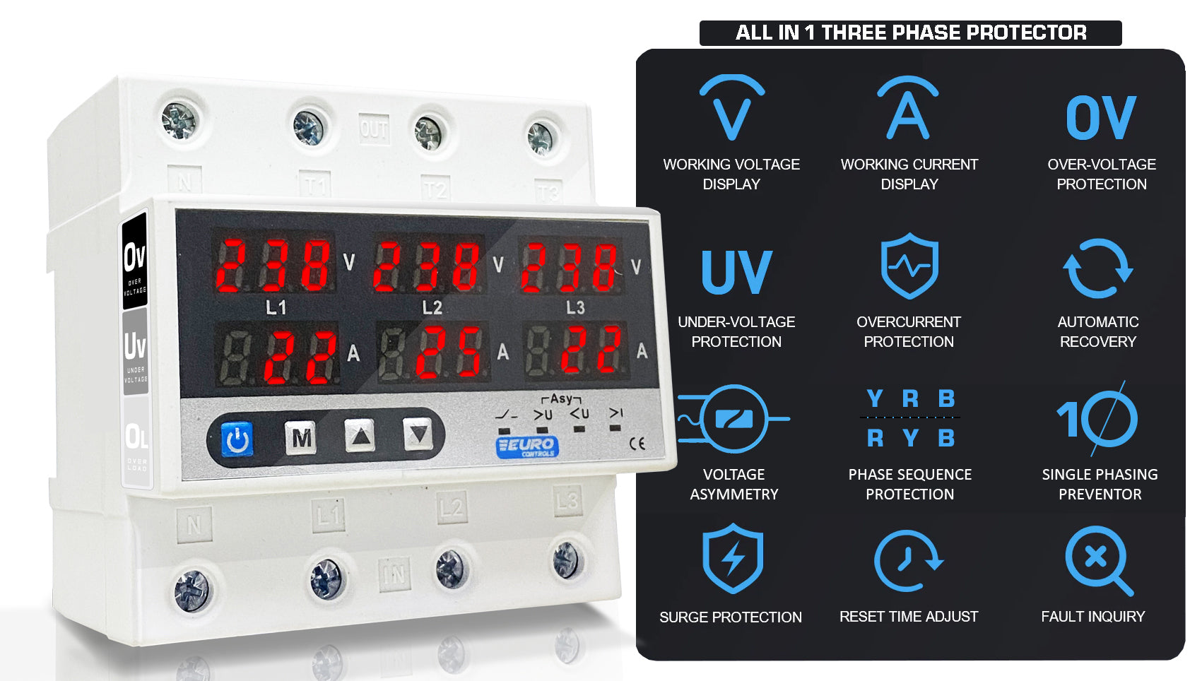 Ampmètre et voltmètre AC 3 phases de haute qualité avec protection contre  les
