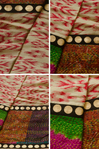 Ikat and Kantha fabrics for Gopi skirt