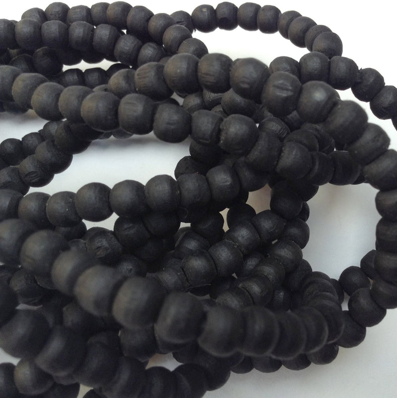 5mm Black Tulsi Beads