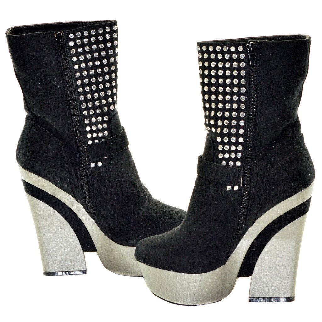 silver studded booties